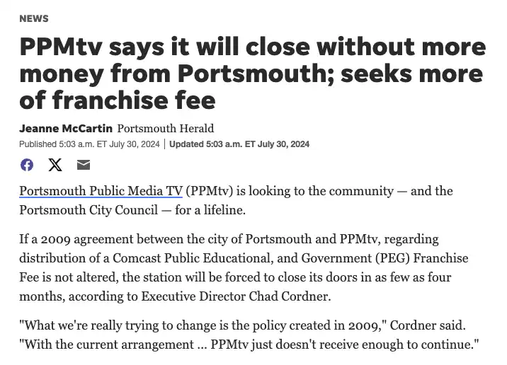 PPMtv Portsmouth Herald Article